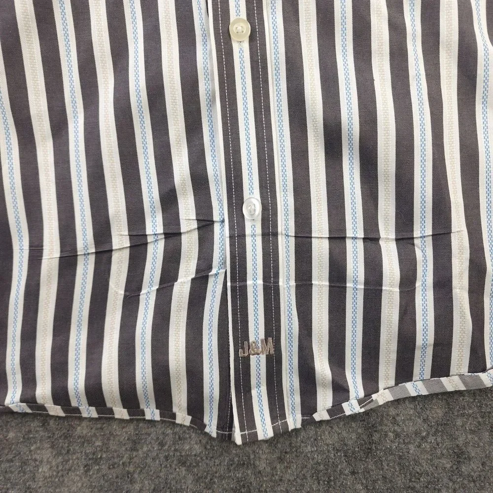 Johnston‎ & Murphy Shirt Large Long Sleeve Button Up Multicolor Striped